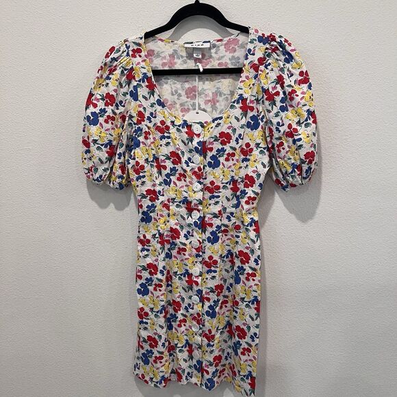 RIXO LONDON Floral Short Sleeve Button Up Dress Size 4 NWT Cute Party Vacation - Picture 3 of 11